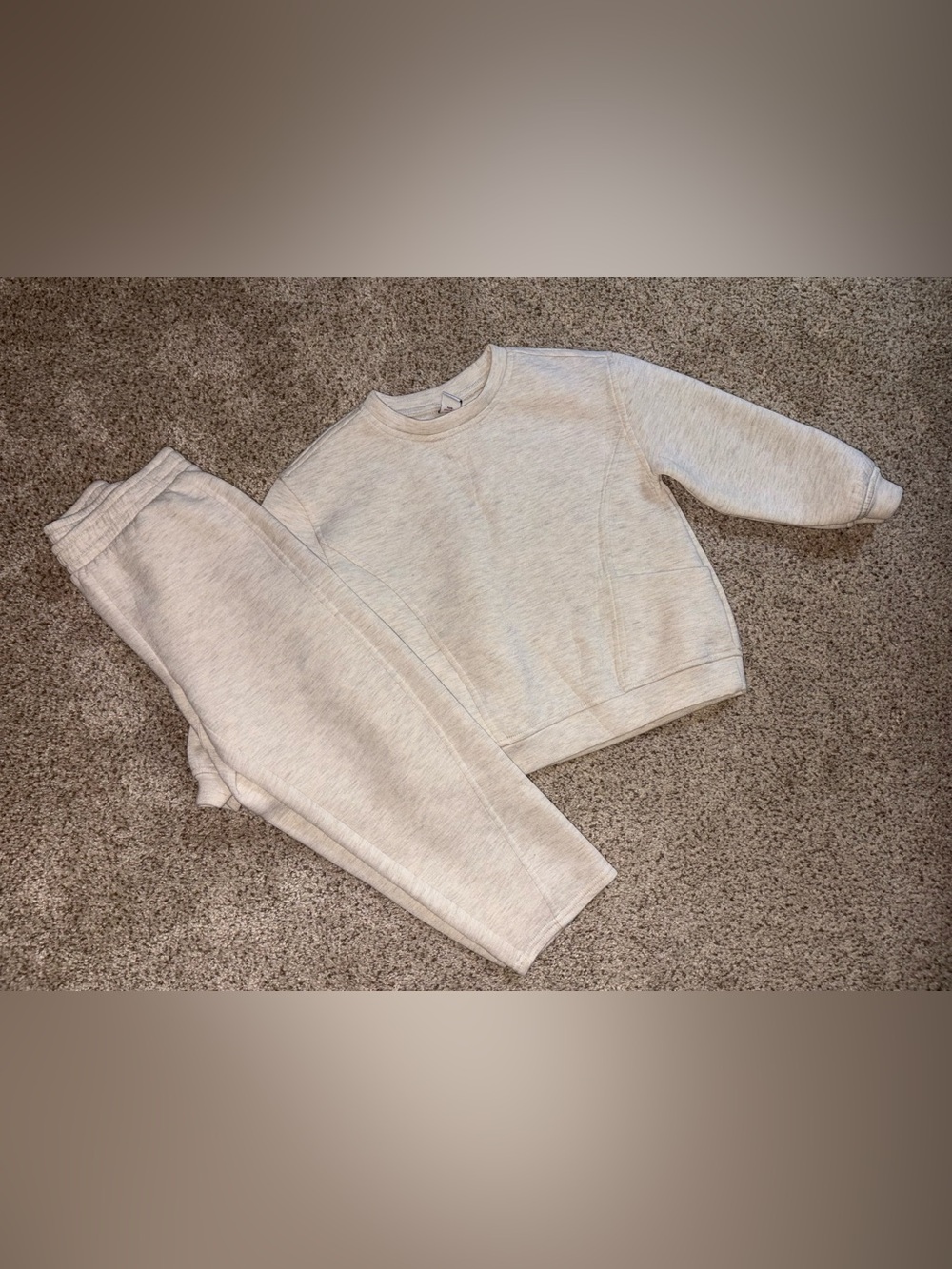 Old Navy Cream Kids Sweatshirt & Jogger Matching Set